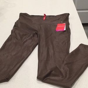Brown faux leather Spanx